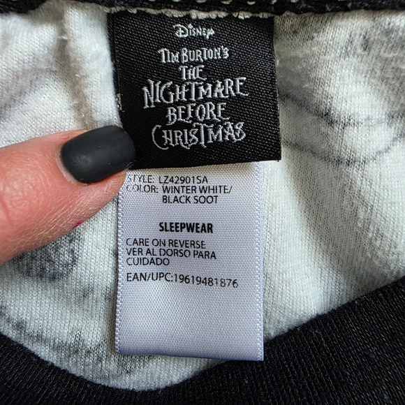 Disney Tim Burton Nightmare Before Christmas Jack Skellington Pajama/sleep Top M - Picture 2 of 5